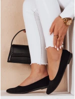 Dámské semišové baleríny s plochým podpatkem GLAMINO černé FashionStreet ZY0763