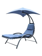 Lehátko se slunečníkem BERGAMO 200x125x180CM tmavě modré