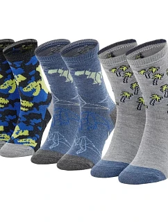 Skechers 3PPK Chlapecké ležérní ponožky, které ve tmě svítí SK41078-9303, vícebarevné, velikost 27–30