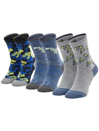 Skechers 3PPK Chlapecké ležérní ponožky, které ve tmě svítí SK41078-9303, vícebarevné, velikost 27–30