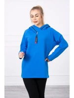 Chrpová tunika s kapucí Oversize na zip Chrpová tunika s kapucí Oversize na zip