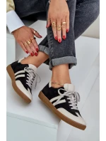 Zazoo N1068 Kožené Nízké Tenisky Dámské Černé