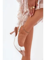 Elegantní Lodičky S Dekorací Eko Kůže Bílé Ottoles