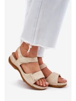 Pohodlné dámské sandály na platformě béžové Sadevale