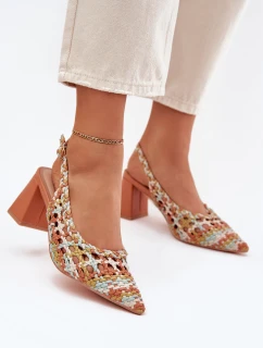 Sandály S Pletením Na Podpatku Mmultikolor Ebina