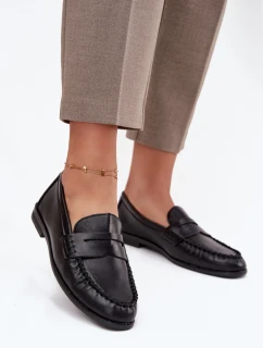 Dámské loafersy z eko kůže černé Lilith