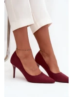 Dámské lodičky s eko semišem bordové Elvessa