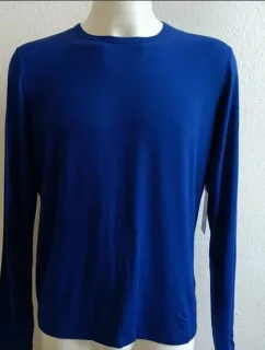 Pánské tričko s dlouhým rukávem 714753030001 modré - Ralph Lauren