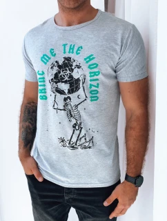 Pánské tričko s potiskem světle šedé FashionStreet RX5262