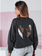 Dámská mikina HALOAURA graphite FashionStreet BY1347 Dámská mikina HALOAURA graphite FashionStreet BY1347