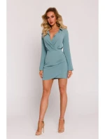 M783 Mini šaty s límečkem - agave M783 Mini šaty s límečkem - agave