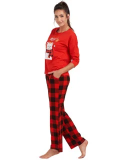 Dámské pyžamo 165/031 červená s medvídkem - Karol