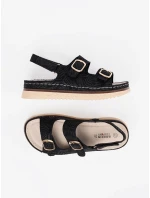 Zajímavé černé  sandály dámské platforma