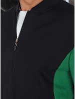 Pánská mikina na zip se stojáčkem černá FashionStreet BX5908