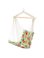 BRAZILSKÁ ZÁVĚSNÁ SEDAČKA HAMAK 100x50CM NATURE S TROPICKÝMI DŽUNGLOVÝMI PODRUČKAMI