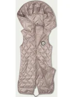 Perleťově růžová dámská prošívaná vesta s kapucí S'West (B8340-51)