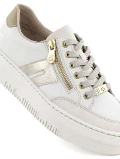 Dámské kožené tenisky na platformě béžové Rieker M1912-80