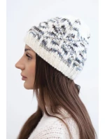 Dámská zimní vlnená čepice s norským vzorem K354 bílý+šedý
