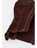 Semišové dámské boty na podpatku zateplené hnědé Arelia