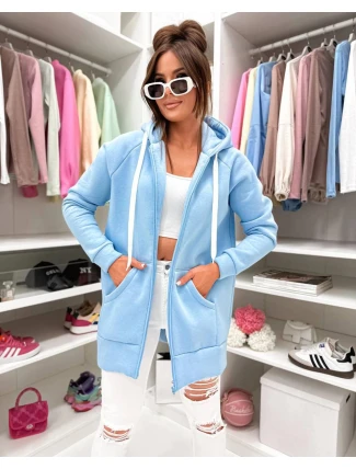 Gruba rozpinana bluza damska Goodlookin niebieska (551)