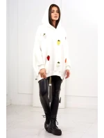 Zateplená mikina s jahodovým motivem ecru Zateplená mikina s jahodovým motivem ecru