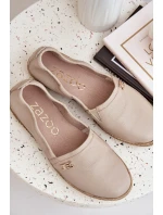 Elegantní Kožené Espadrilky Dámské Béžové Zazoo 10177 Elegantní Kožené Espadrilky Dámské Béžové Zazoo 10177