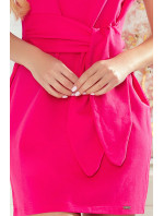 Šaty se širokým vázáním v pase Numoco - růžové