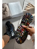 Lakované kožené dámské boty Artiker – šedé