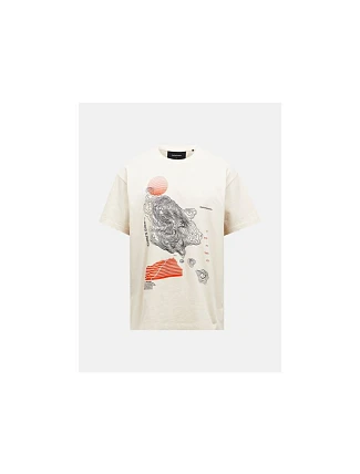 Tričko PEAK PERFORMANCE M Graphic Tee v pískové barvě Tričko PEAK PERFORMANCE M Graphic Tee v pískové barvě