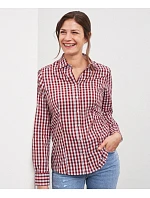 Daiber JN 616 Popelínová kostkovaná halenka s dl. rukávem 02.0616 red/white