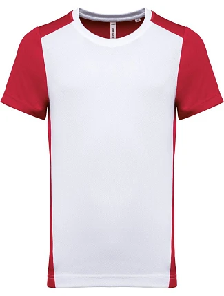 Kariban ProAct PA 4014 Pánské kontrastní sportovní tričko 20.4014 white/red