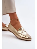 Dámské mokasíny na ploché podrážce zlaté Sylvaine