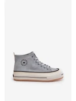 Zateplené Dámské Tenisky Na Platformě Eko Kůže Big Star OO274069 Modré