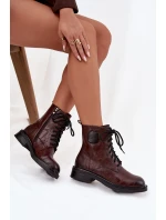 Kožené dámské workery s ozdobným detailem Maciejka K7180-01 hnědé