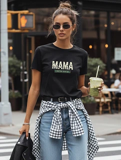 Bavlněné dámské tričko Mama Limited Edition černé FashionStreet NX5031RY