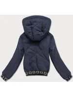 Tmavě modrá dámská bunda typu "bomber" (B8098-3)