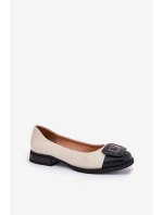 Kožené Baleríny S Dekorací D&A MK51-059 Béžové Kožené Baleríny S Dekorací D&A MK51-059 Béžové