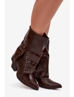Kovbojky s otočeným límcem a zdobením Vyhřívané hnědé Inessia Kovbojky s otočeným límcem a zdobením Vyhřívané hnědé Inessia