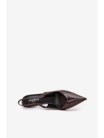 Lakované lodičky na jehlovém podpatku Čokoládové Phelia