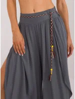 Dámské široké kalhoty TW SP BI 81378.24P Tmavě šedá - Och Bella Dámské široké kalhoty TW SP BI 81378.24P Tmavě šedá - Och Bella