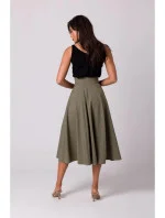 Sukně s vysokým pasem B265 olivová - Stylove Sukně s vysokým pasem B265 olivová - Stylove