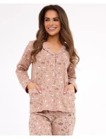 Dámské pyžamo Smile 4  482/434 Tmavě béžová vzor - Cornette