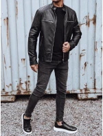 Pánská kožená bunda černá FashionStreet TX4736