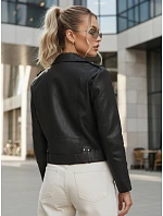 Dámská bunda z ekokůže na zip ramones černá FashionStreet TY5648 Dámská bunda z ekokůže na zip ramones černá FashionStreet TY5648