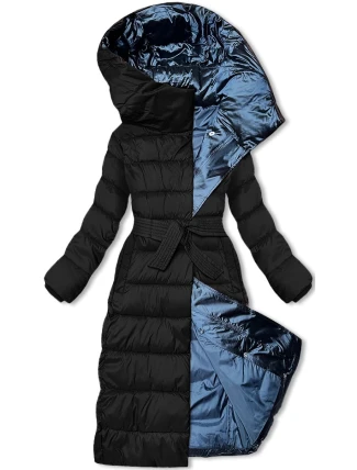 Černá dlouhá dámská zimní bunda Libland (7704) Černá dlouhá dámská zimní bunda Libland (7704)