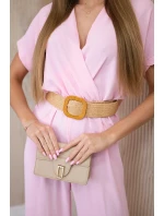 Kombinéza s ozdobným páskem v pase bonbónově růžová Kombinéza s ozdobným páskem v pase bonbónově růžová