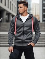 Pánská tmavě šedá mikina FashionStreet BX5859 Pánská tmavě šedá mikina FashionStreet BX5859