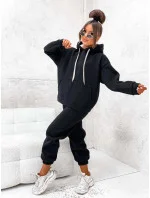 Černá dámská bavlněná tepláková souprava (82143) Černá dámská bavlněná tepláková souprava (82143)