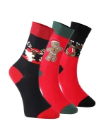 Unisex vánoční ponožky na dárek – sada 3 párů sob, sušenka a Mikuláš