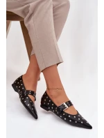Baletky s korálky a sponou Eko kůže Černé Arlenne